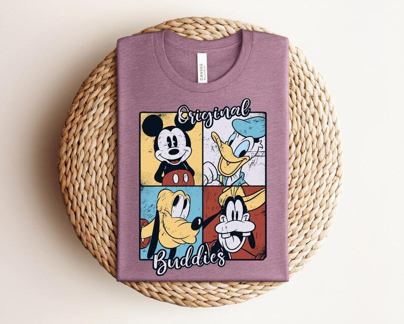 Vintage Mickey Mouse Shirt, Retro Donald Duck Graphic Tee, Classic Goofy Pluto Cartoon Shirt, Distressed Disney Friends T Shirt