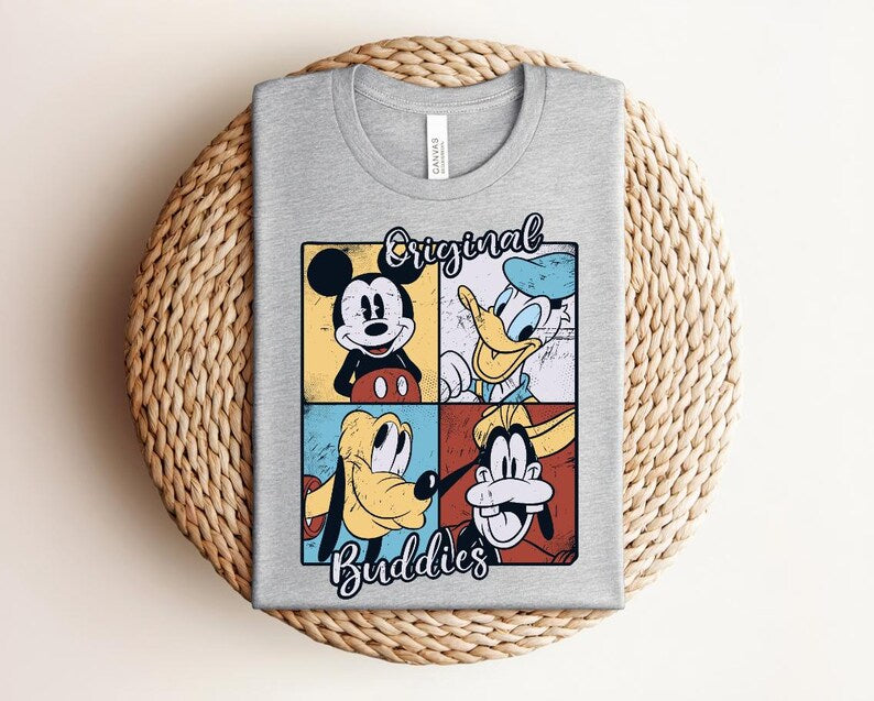 Vintage Mickey Mouse Shirt, Retro Donald Duck Graphic Tee, Classic Goofy Pluto Cartoon Shirt, Distressed Disney Friends T Shirt