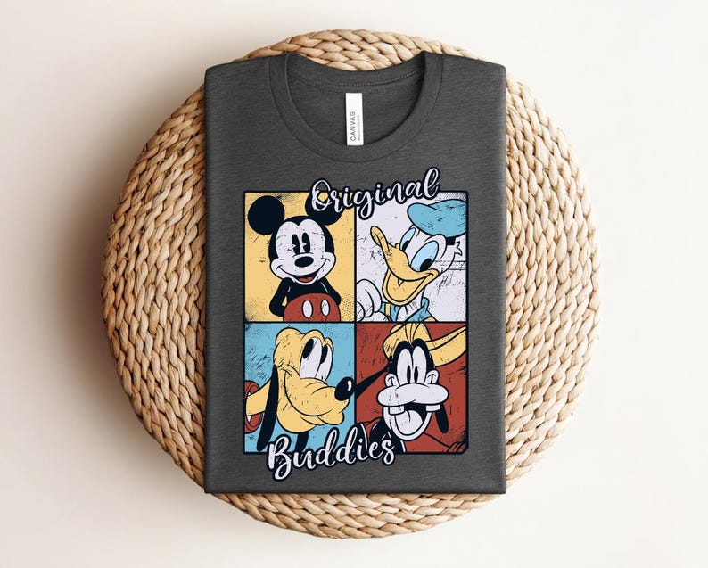 Vintage Mickey Mouse Shirt, Retro Donald Duck Graphic Tee, Classic Goofy Pluto Cartoon Shirt, Distressed Disney Friends T Shirt