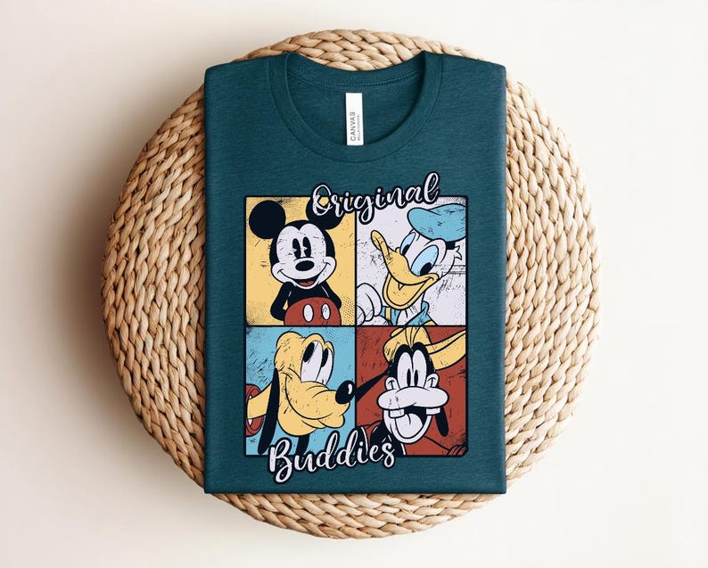 Vintage Mickey Mouse Shirt, Retro Donald Duck Graphic Tee, Classic Goofy Pluto Cartoon Shirt, Distressed Disney Friends T Shirt