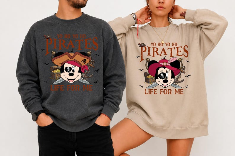 Disney Pirate Sweatshirt Hoodie, Mickey Minnie Goofy Donald Duck Pirate Shirt, Yo Ho Yo Ho Pirates Life For Me, Family Vacation Gift