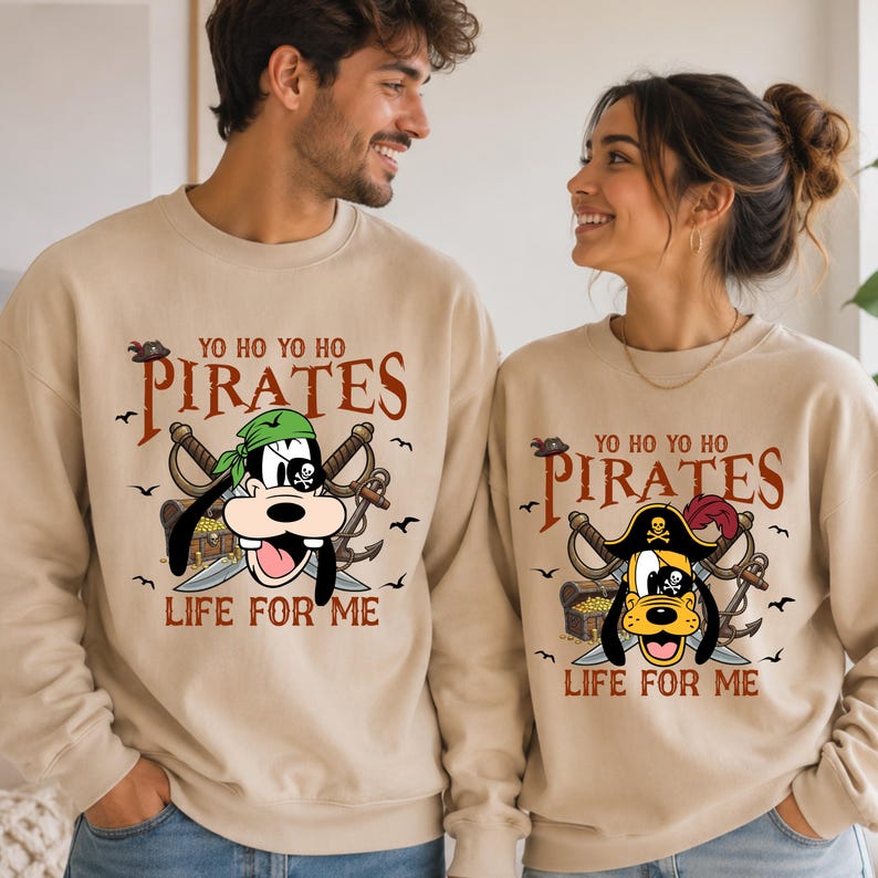 Disney Pirate Sweatshirt Hoodie, Mickey Minnie Goofy Donald Duck Pirate Shirt, Yo Ho Yo Ho Pirates Life For Me, Family Vacation Gift