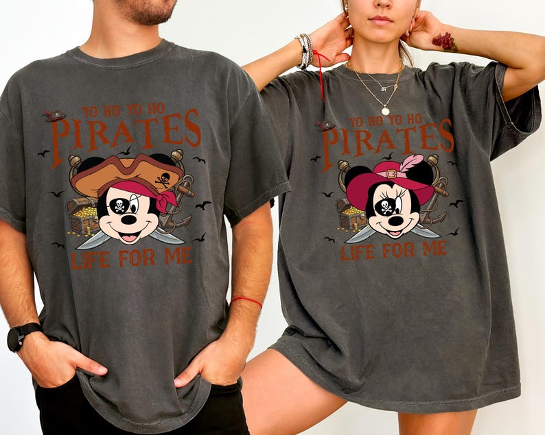 Disney Pirate Comfort Colors Shirt, Mickey Minnie Goofy Donald Duck Pirate Tee, Yo Ho Yo Ho Pirates Life For Me, Disney Vacation Shirt