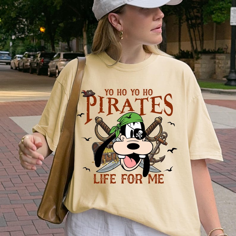 Disney Pirate Comfort Colors Shirt, Mickey Minnie Goofy Donald Duck Pirate Tee, Yo Ho Yo Ho Pirates Life For Me, Disney Vacation Shirt