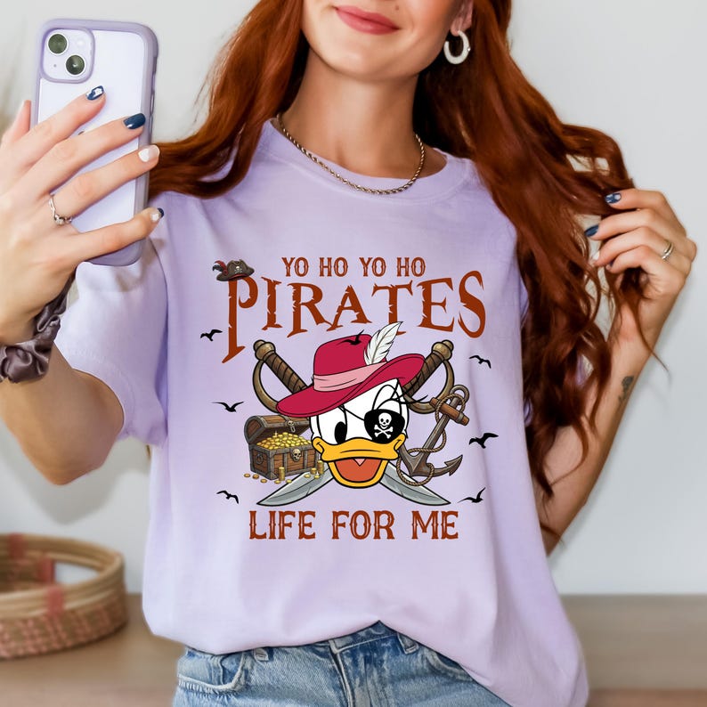 Disney Pirate Comfort Colors Shirt, Mickey Minnie Goofy Donald Duck Pirate Tee, Yo Ho Yo Ho Pirates Life For Me, Disney Vacation Shirt