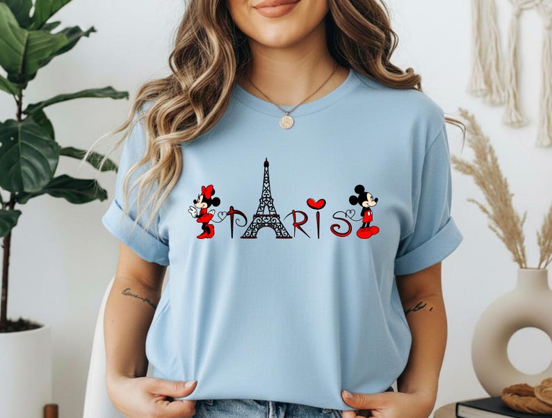 Mickey and Minnie Paris Eiffel T-Shirt, Disneyland Paris Vacation Sweatshirt, Family Paris Shirt, Disney Group Trip Hoodie