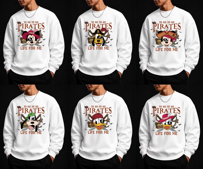 Disney Pirate Sweatshirt Hoodie, Mickey Minnie Goofy Donald Duck Pirate Shirt, Yo Ho Yo Ho Pirates Life For Me, Family Vacation Gift