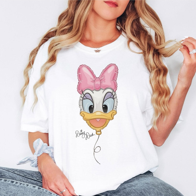 Personalized Donald Daisy Duck Shirt, Disney Vacation Sweatshirt, Cute Disney Family Top, Matching Balloon Couple Graphic Tee