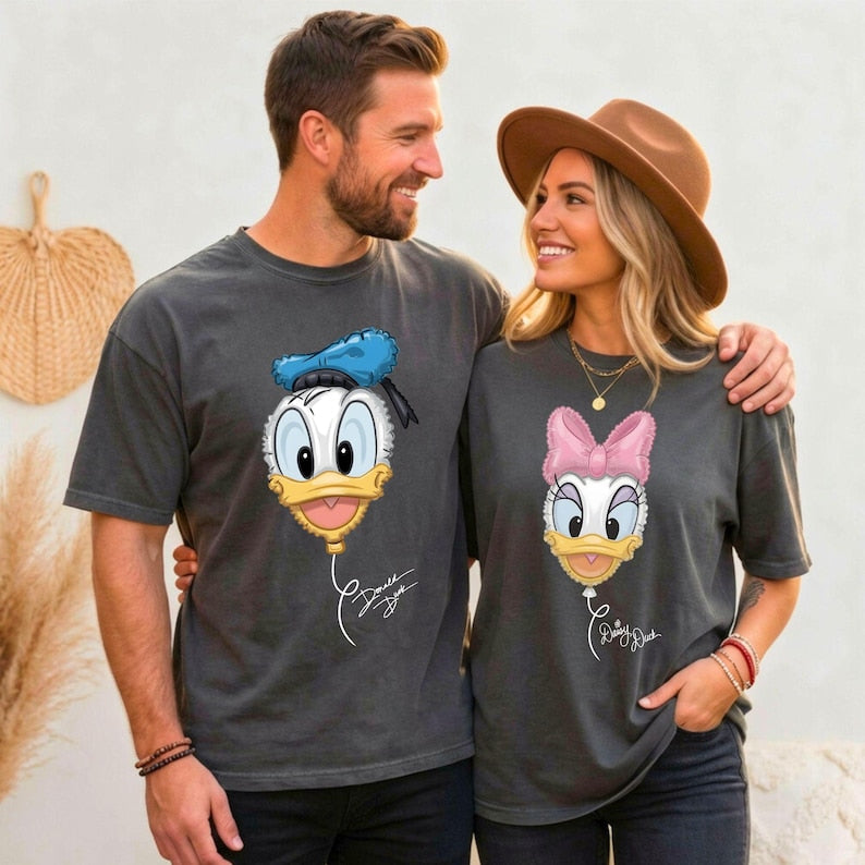 Comfort Colors Retro Disney Donald and Daisy Couple Shirt, Vintage Disney Donald Daisy Matching Tee, Disneyland Trip Couple Shirt 2026