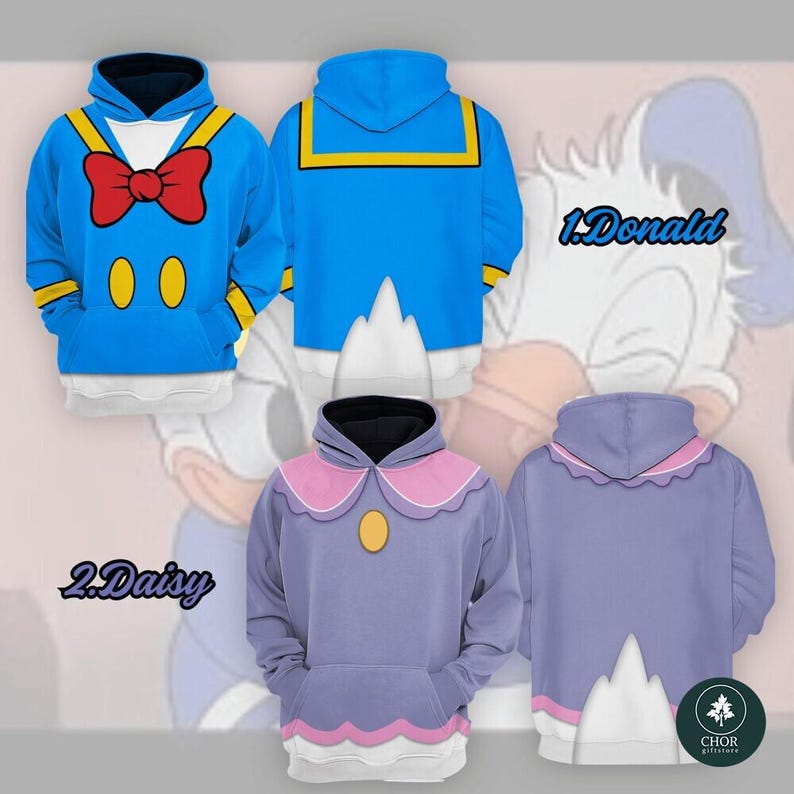 Donald Daisy Couple 3D Full Over Print, Cartoon Duck Family product image 1