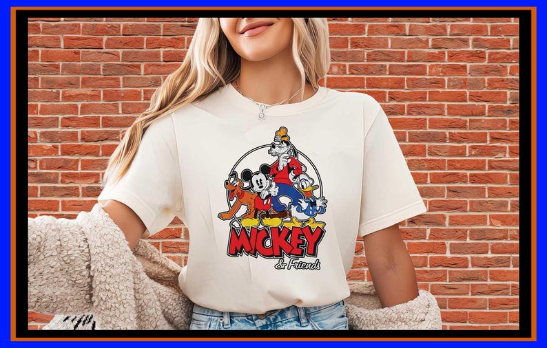 Mickey and Friends Shirt Retro Disney T-Shirt Mickey Mouse Donald Duck Goofy Pluto Family Vacation Tee Vintage Cartoon Apparel OP138