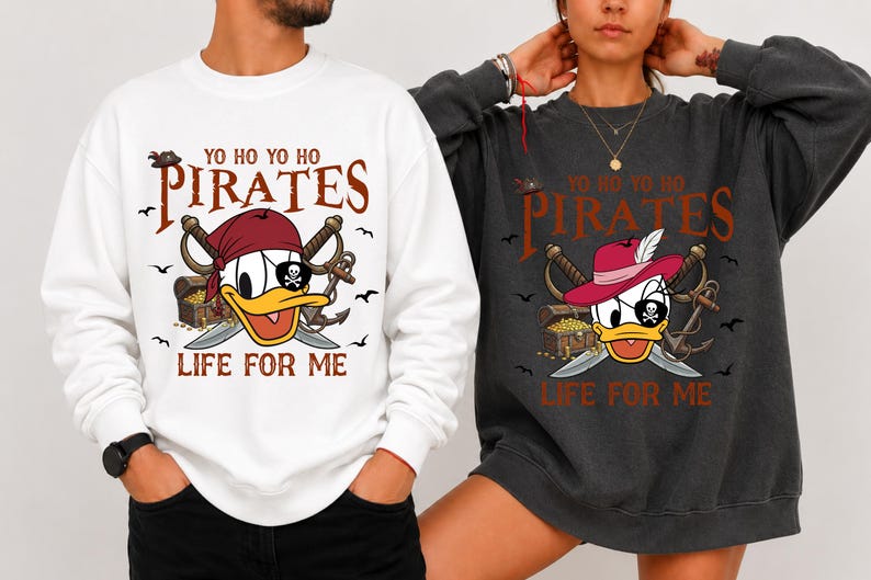 Disney Pirate Sweatshirt Hoodie, Mickey Minnie Goofy Donald Duck Pirate Shirt, Yo Ho Yo Ho Pirates Life For Me, Family Vacation Gift