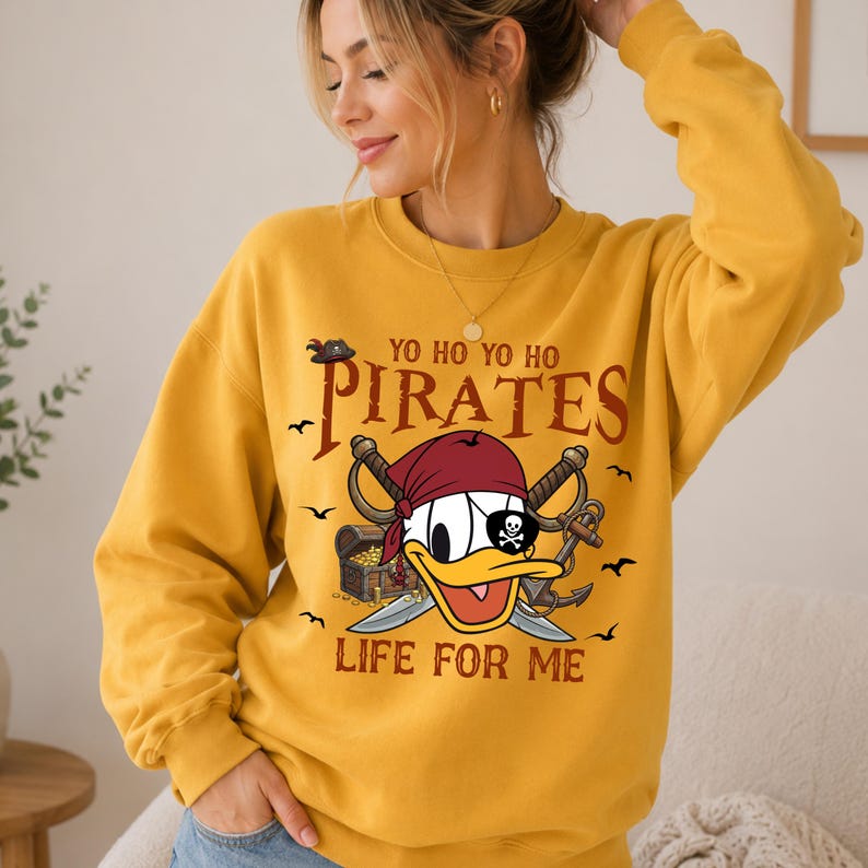 Disney Pirate Sweatshirt Hoodie, Mickey Minnie Goofy Donald Duck Pirate Shirt, Yo Ho Yo Ho Pirates Life For Me, Family Vacation Gift