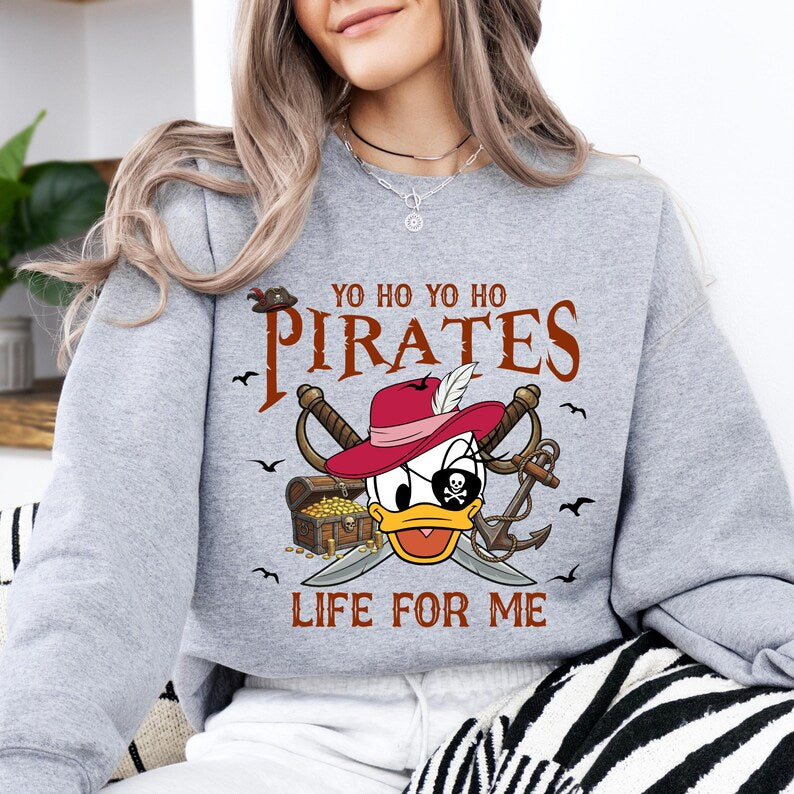 Disney Pirate Sweatshirt Hoodie, Mickey Minnie Goofy Donald Duck Pirate Shirt, Yo Ho Yo Ho Pirates Life For Me, Family Vacation Gift