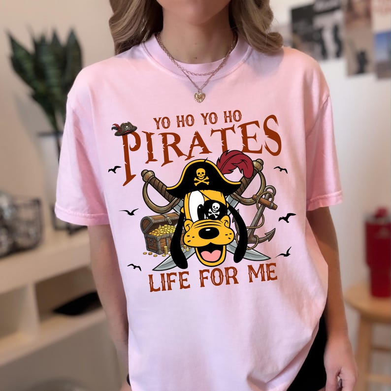 Disney Pirate Comfort Colors Shirt, Mickey Minnie Goofy Donald Duck Pirate Tee, Yo Ho Yo Ho Pirates Life For Me, Disney Vacation Shirt