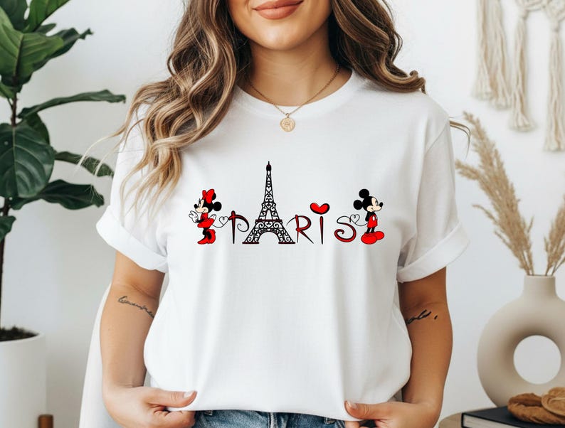 Mickey and Minnie Paris Eiffel T-Shirt, Disneyland Paris Vacation Sweatshirt, Family Paris Shirt, Disney Group Trip Hoodie