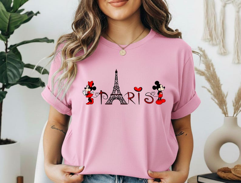 Mickey and Minnie Paris Eiffel T-Shirt, Disneyland Paris Vacation Sweatshirt, Family Paris Shirt, Disney Group Trip Hoodie