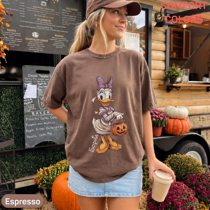 Mummy Donald Duck Daisy Duck Couple Shirts, Retro Disney Halloween Matching Tees, Halloween Disney Trip Tee, Disney Couple T-Shirt for Trips