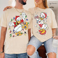 Disney Santa Donald and Daisy Christmas Lights T-shirt, Donald and Daisy Christmas Couple Shirt, Disneyland Christmas Trip Matching Shirt