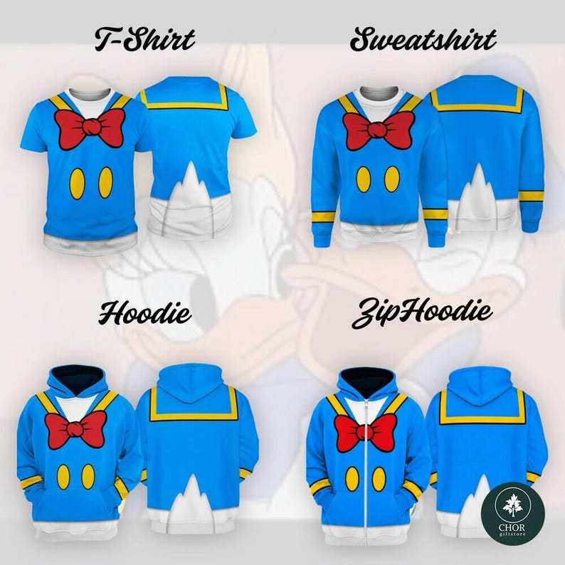 Donald Daisy Couple 3D Full Over Print, Cartoon Duck Family product image 3