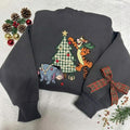 Tigger & Eeyore Christmas Embroidered Sweatshirt T-shirt Hoodie, Christmas Tree Applique, Winnie the Pooh Holiday Sweater, Christmas Gift