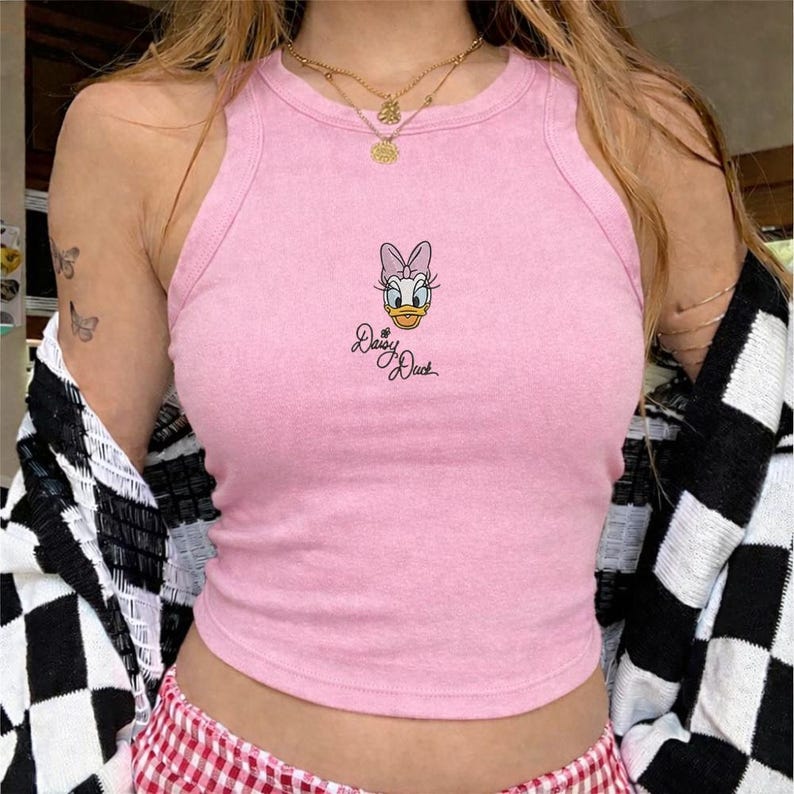Embroidered Disney Character Tank Top, Mickey Minnie Donald Daisy Duck Shirt, Disney Vacation Outfit, Gift For Her