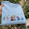 Embroidered Disney Frozen Sweatshirt, Disney Princess Elsa Anna Shirt, Frozen Olaf Bruni Winter Snowflake Tee, Disney Family Vacation Gift