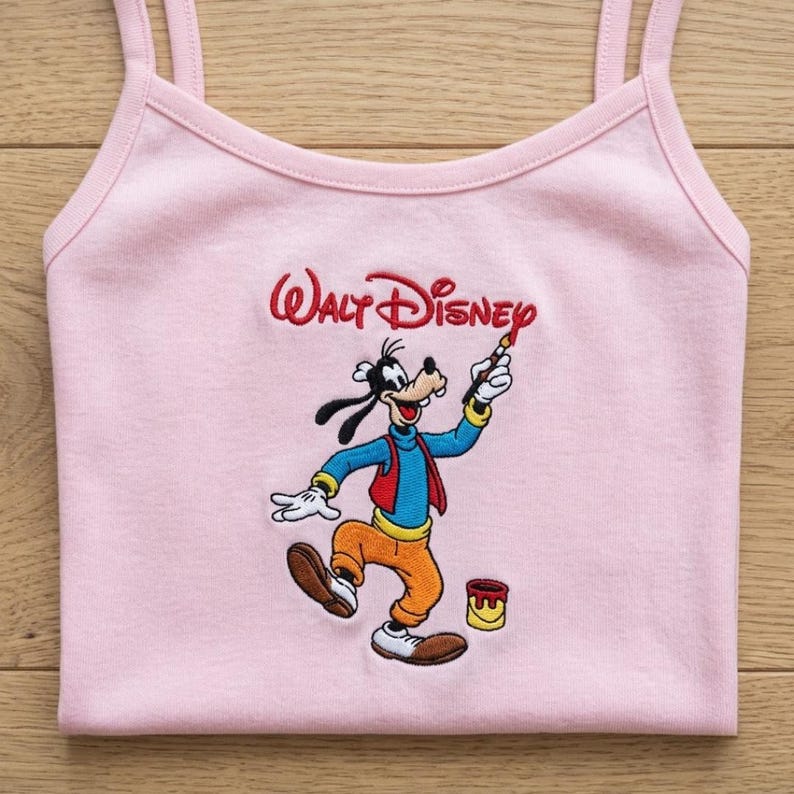 EMBROIDERED Mickey and friends Tank Top, Mickey Minnie Daisy Donald Pluto Goofy Disney Baby Tee, Custom character Walt Disney, Gift for Her