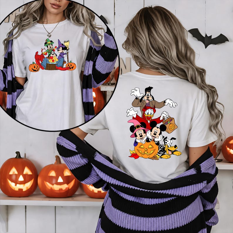 Disney Halloween Shirt, Mickey Mouse Minnie Mouse Tee, Halloween Graphic T-Shirt, Donald Duck Goofy Shirt, Spooky Disney Family Outfit