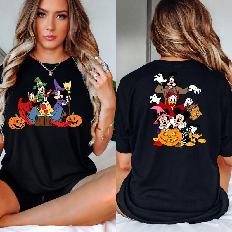 Disney Halloween Shirt, Mickey Mouse Minnie Mouse Tee, Halloween Graphic T-Shirt, Donald Duck Goofy Shirt, Spooky Disney Family Outfit