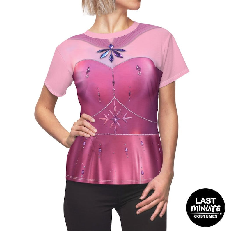 Frozen 3 Costume, Elsa Pink Women's Shirt, Walt Disney World Cosplay, Arendelle Outfit, Disney Princess Apparel