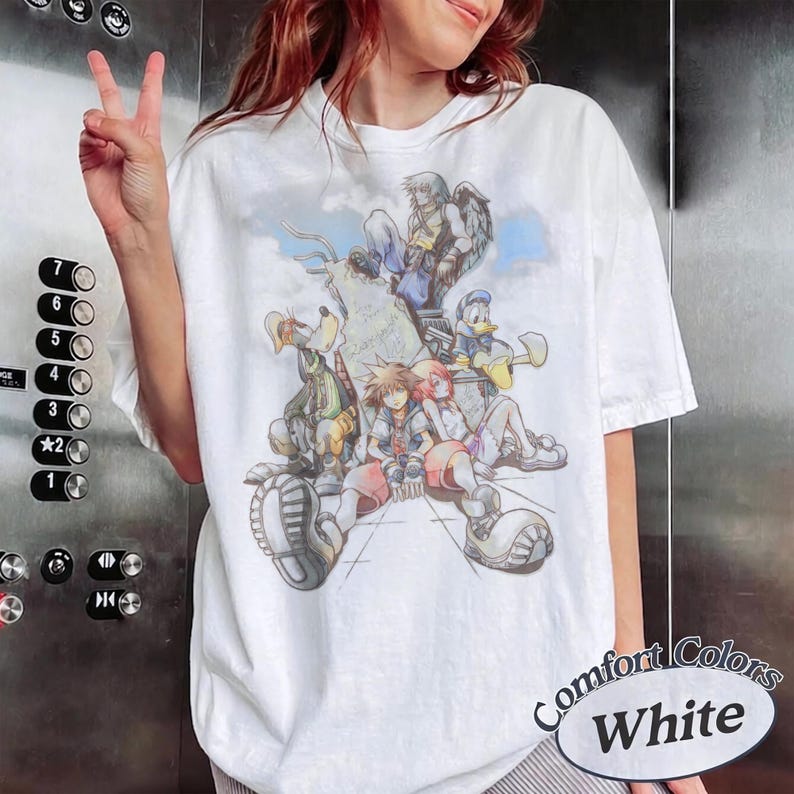 Disney Kingdom Hearts Group Shot Deep Dive Sketch Comfort Colors Shirt, Sora Donald Goofy Kingdom Hearts Shirt, WDW Magic Kingdom Trip Shirt