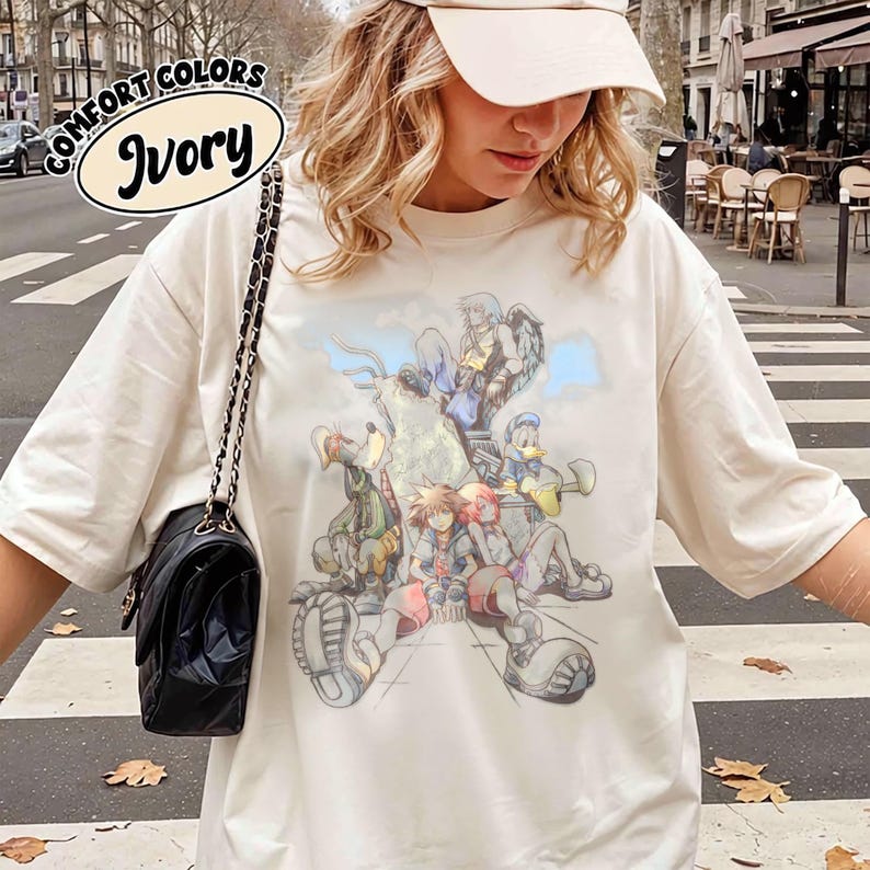 Disney Kingdom Hearts Group Shot Deep Dive Sketch Comfort Colors Shirt, Sora Donald Goofy Kingdom Hearts Shirt, WDW Magic Kingdom Trip Shirt