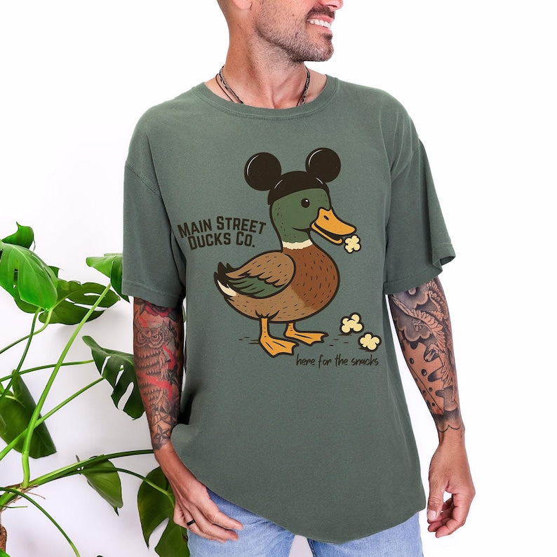 Main Street Ducks Co Tee | Magic Kingdom Here for the Snacks Shirt | Family Matching for Disney World Dads, Moms, Youth & Toddler