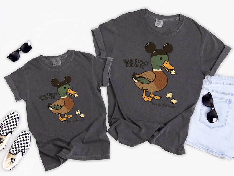 Main Street Ducks Co Tee | Magic Kingdom Here for the Snacks Shirt | Family Matching for Disney World Dads, Moms, Youth & Toddler
