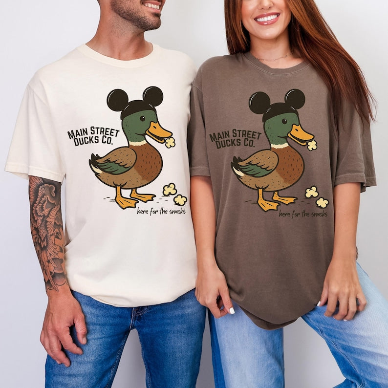 Main Street Ducks Co Tee | Magic Kingdom Here for the Snacks Shirt | Family Matching for Disney World Dads, Moms, Youth & Toddler