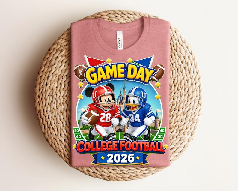 Mickey Mouse Donald Duck Football 2026 Shirt, Disney Family Shirts, Red and Blue Sports Tee, Disney Squad Shirt, 3D Castle Game Day