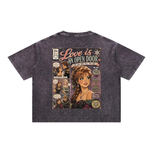 Anna Frozen Comic Shirt, Love Is an Open Door, Vintage Romance Tee
