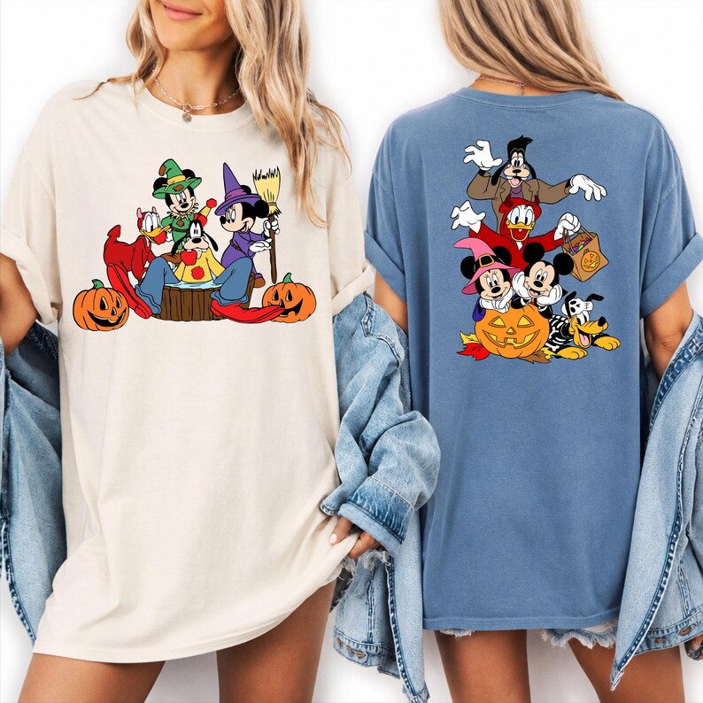 Disney Halloween Shirt, Mickey Mouse Minnie Mouse Tee, Halloween Graphic T-Shirt, Donald Duck Goofy Shirt, Spooky Disney Family Outfit