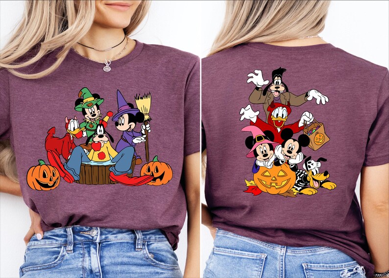 Disney Halloween Shirt, Mickey Mouse Minnie Mouse Tee, Halloween Graphic T-Shirt, Donald Duck Goofy Shirt, Spooky Disney Family Outfit