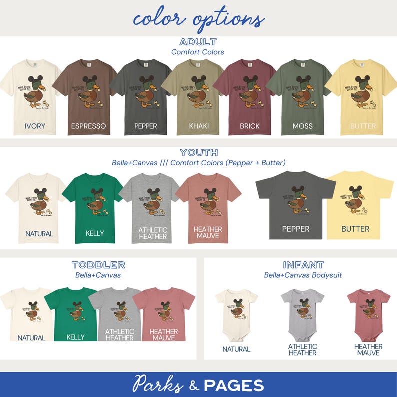 Main Street Ducks Co Tee | Magic Kingdom Here for the Snacks Shirt | Family Matching for Disney World Dads, Moms, Youth & Toddler