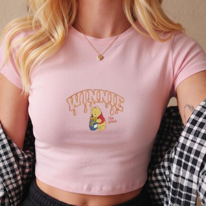 Embroidered Cute Winnie The Pooh Baby Tee, Classic Pooh Bear Tank Top Custom Baby Girl Shirt, Eeyore Piglet Nursery Outfit, Disney Baby Gift