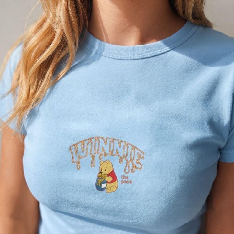 Embroidered Cute Winnie The Pooh Baby Tee, Classic Pooh Bear Tank Top Custom Baby Girl Shirt, Eeyore Piglet Nursery Outfit, Disney Baby Gift