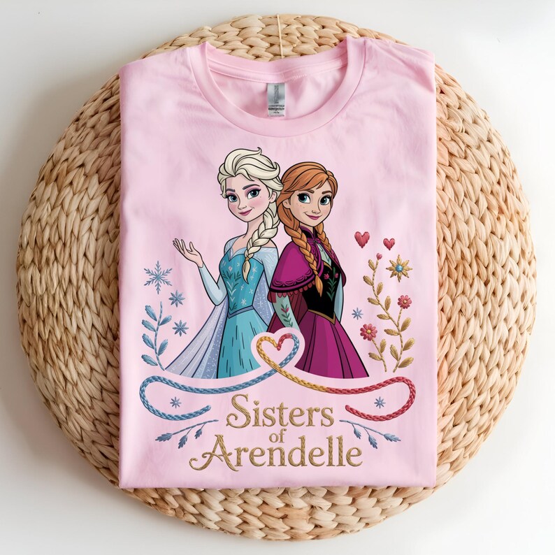Frozen Sisters DTF Transfer, Elsa and Anna Sisters of Arendelle Design, Sister Love Ready to Press DTF Transfer