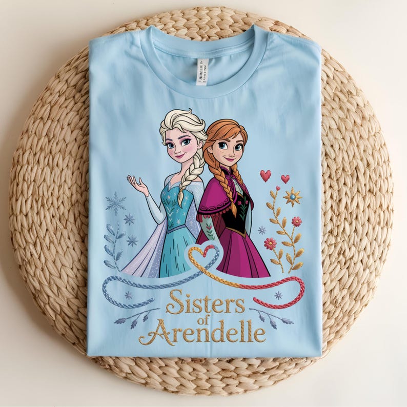 Frozen Sisters DTF Transfer, Elsa and Anna Sisters of Arendelle Design, Sister Love Ready to Press DTF Transfer