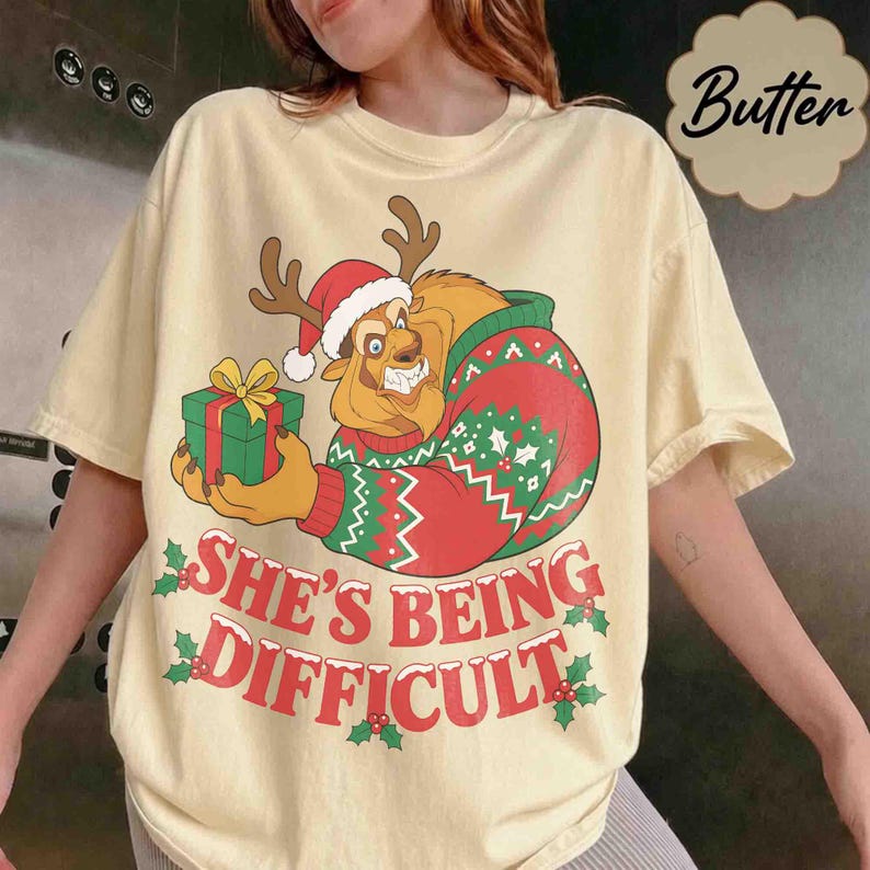 Funny Beauty And The Beast Christmas Shirt, Xmas Gift For Boyfriend, Disneyland Couple Shirt, Belle Princess, Disney Husband Xmas Tee 2026