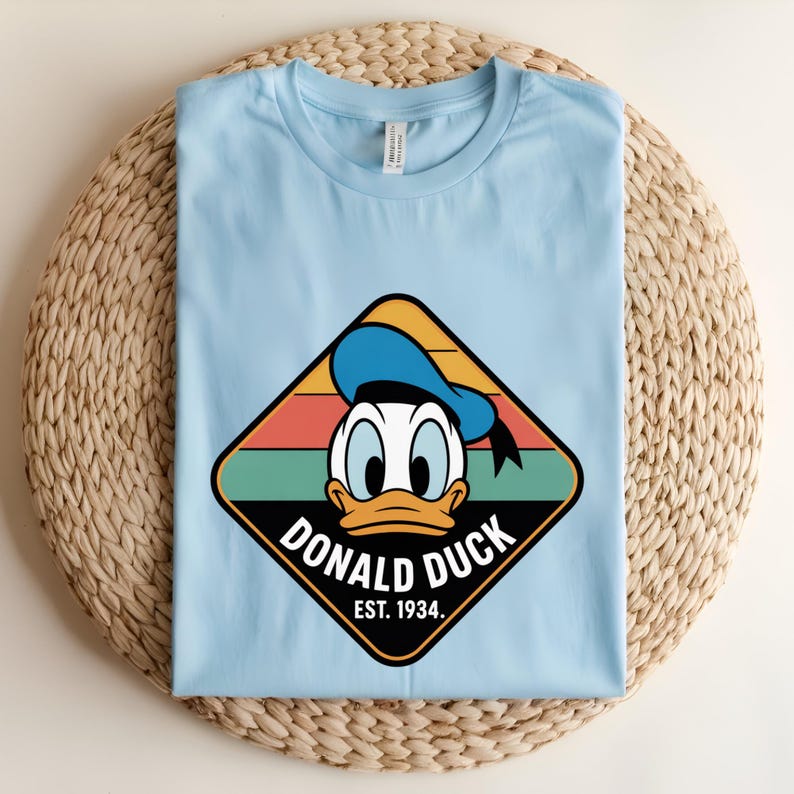 Donald Duck DTF Transfer, Donald Duck Ready to Press Transfer, Vintage Donald Duck Shirt Design, Retro Disney Character Heat Transfer
