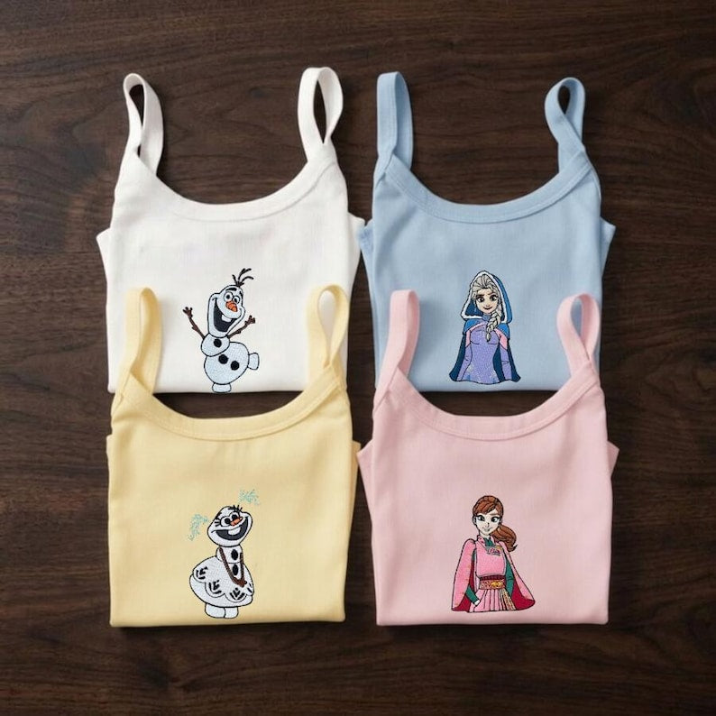 Embroidered Disney Frozen Tank Top, Elsa Anna Olaf Baby product image 1