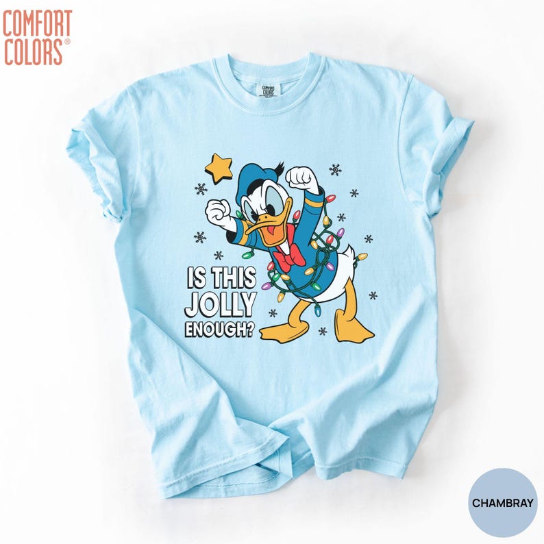 Comfort Colors® Is This Jolly Enough Shirt, Disney Donald Duck Shirt, Disney Xmas Party Shirt, Christmas Family Trip Shirt, Xmas Holiday Tee