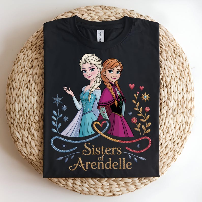 Frozen Sisters DTF Transfer, Elsa and Anna Sisters of Arendelle Design, Sister Love Ready to Press DTF Transfer